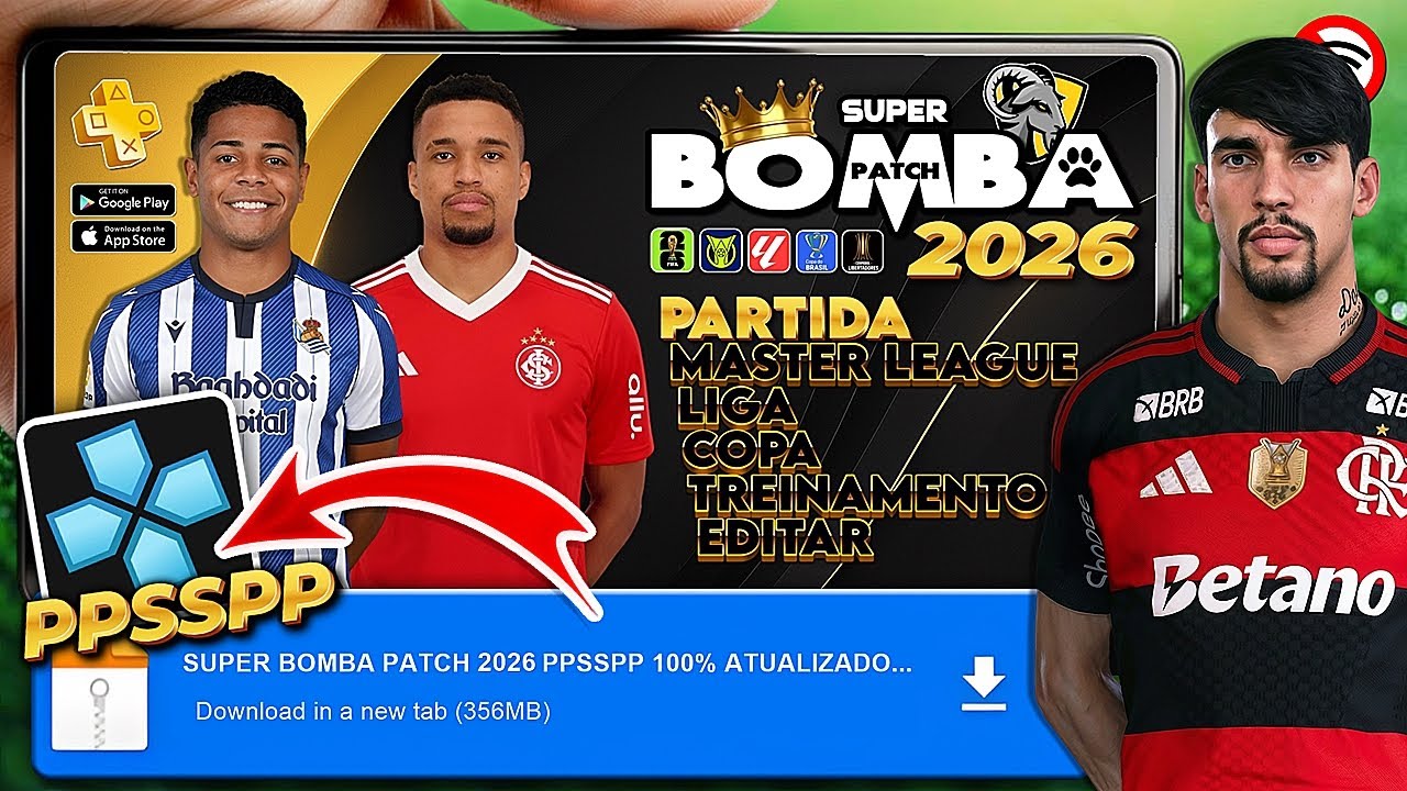 🚨 BOMBA PATCH 2026 (PPSSPP) MEDIAFIRE DIRETO! ATUALIZAÇÃO NO CELULAR ANDROID ✅ MOD PES EFOOTBALL
