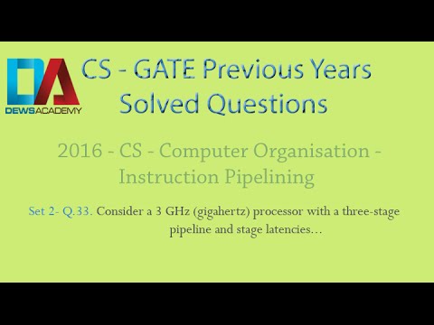 CS Gate 2016 - Set 2 - Computer Organization - Pipelining