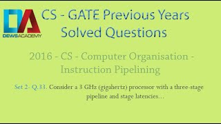 CS Gate 2016 - Set 2 - Computer Organization - Pipelining