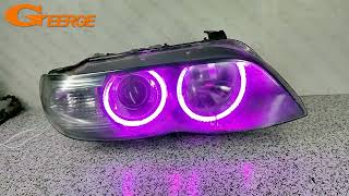 For BMW X5 E53 2000 2001 2002 2003 - 2006 Bluetooth App Multi Color Ultra Bright RGB LED Angel Eyes