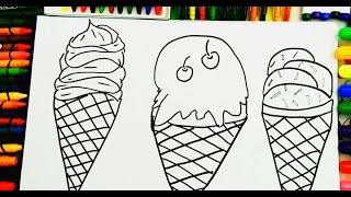Como Dibujar y Colorear Helados - Aprende Los Colores Pintando - Videos Para Niños screenshot 4