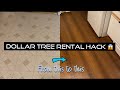 DOLLAR TREE RENTAL HACK | DIY HARDWOOD FLOOR | UNDER $20