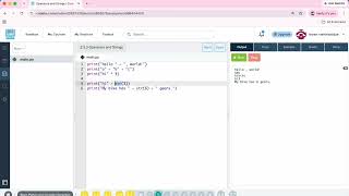 Arduino + python 2.5.3 სავარჯიშო - Operators and strings /codehs.com / პროგრამირება 