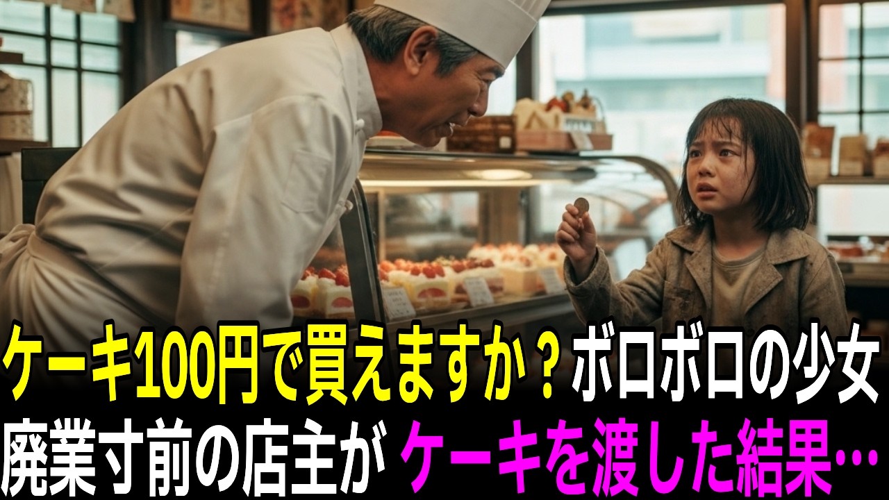 廃業寸前のケーキ屋に貧しい少女が訪れ、「100円でケーキ買えますか？」 お母さんの誕生日なんです → 60歳の店主がケーキを渡した結果…【感動する話】