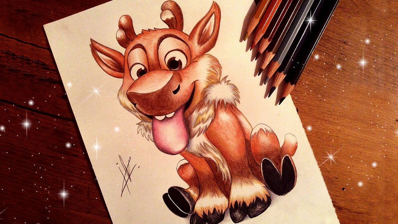 Frozen drawing Baby Sven - YouTube