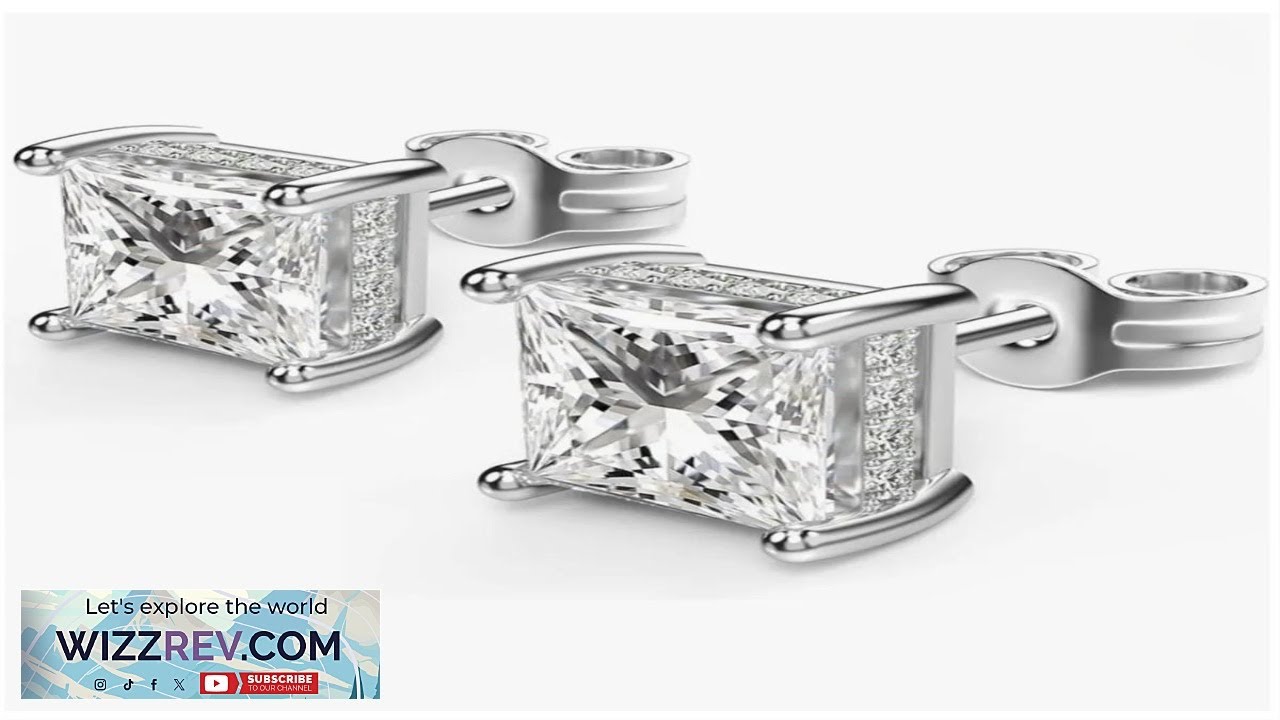 10K solid real gold Princess 1CT Lab grow diamond earrings fine jewelry