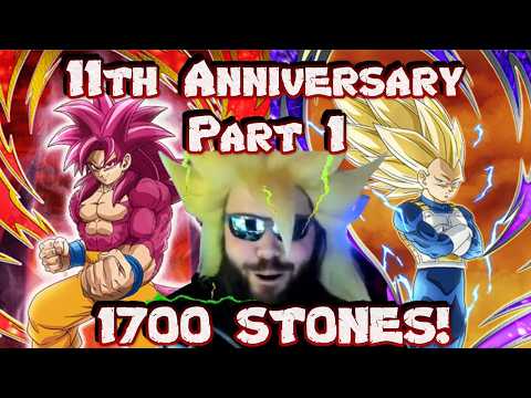 11TH ANNIVERSARY PART 1 SUMMONS! 1700 STONES FOR DAIMA SSJ4 GOKU & SSJ3 VEGETA! 🔥