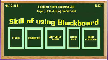 Skill of using Blackboard- Micro-teaching Skill B.Ed.
