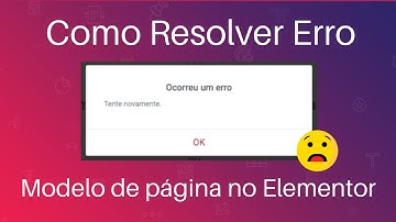 Elementor Erro Ao Carregar Modelo de Página