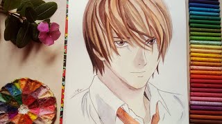 طريقه رسم انمى لايت ياغمى باستخدام الالوان المائيه| رسم سهل 