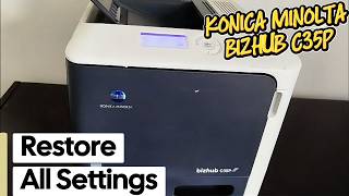Konica Minolta C35P: How to Factory Reset & Clear All Settings @Vinneltv
