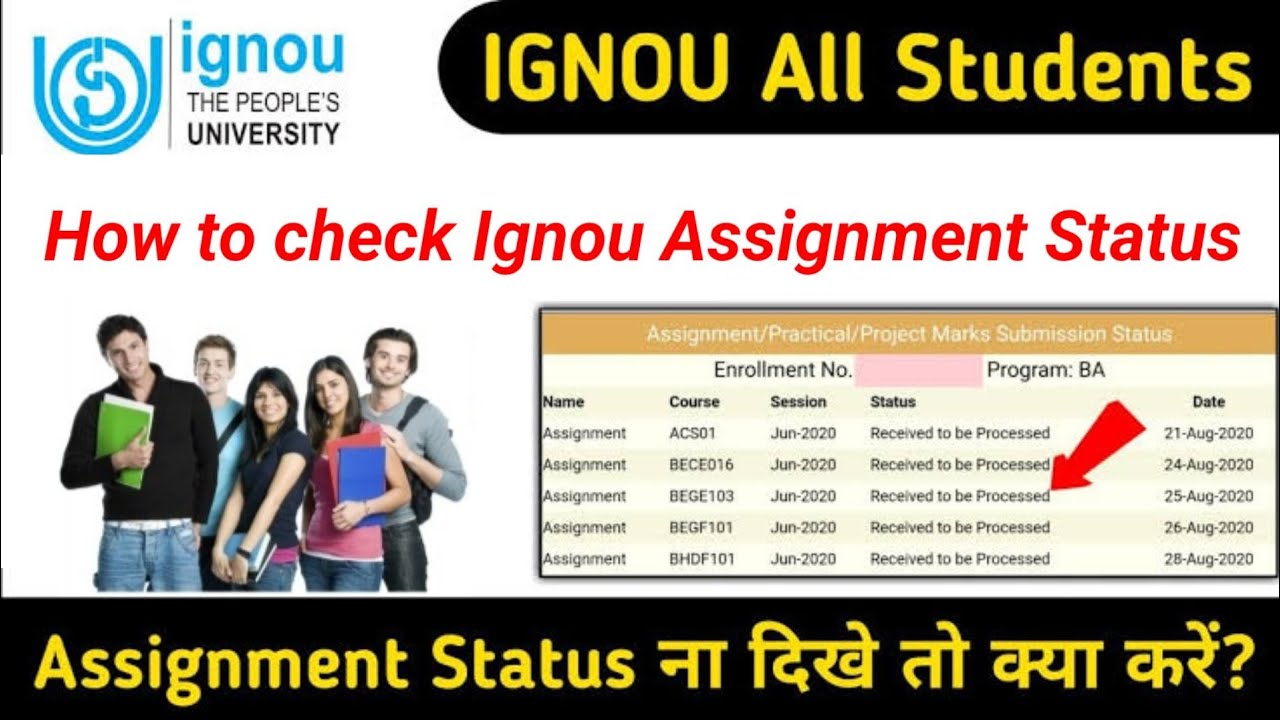 how to check ignou assignment number