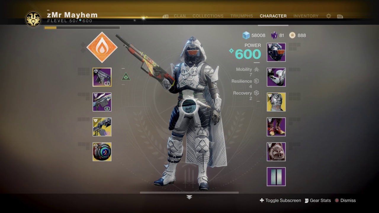 DESTINY 2 : Full escalation protocol hunter armour set (my first) and finally 600 power!!