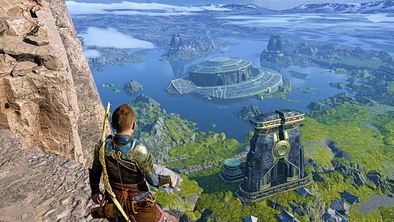 Atreus Climbs Over Wall of Asgard to Meet Odin God of War Ragnarok