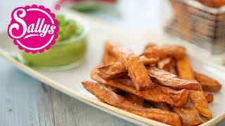 Knusprige Süßkartoffelpommes mit Guacamole / Sallys Welt