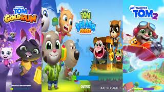 Talking Tom Gold Run vs Talking Tom Splash Force vs My Talking 2 Gameplay Android ios  screenshot 4