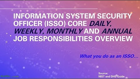 The Core Daily, Weekly, Monthly and Annual Responsibilities of an ISSO