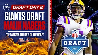 GIANTS DRAFT MALIK NABERS | Top Targets on Day 2 of the Draft | Reaction & Analysis