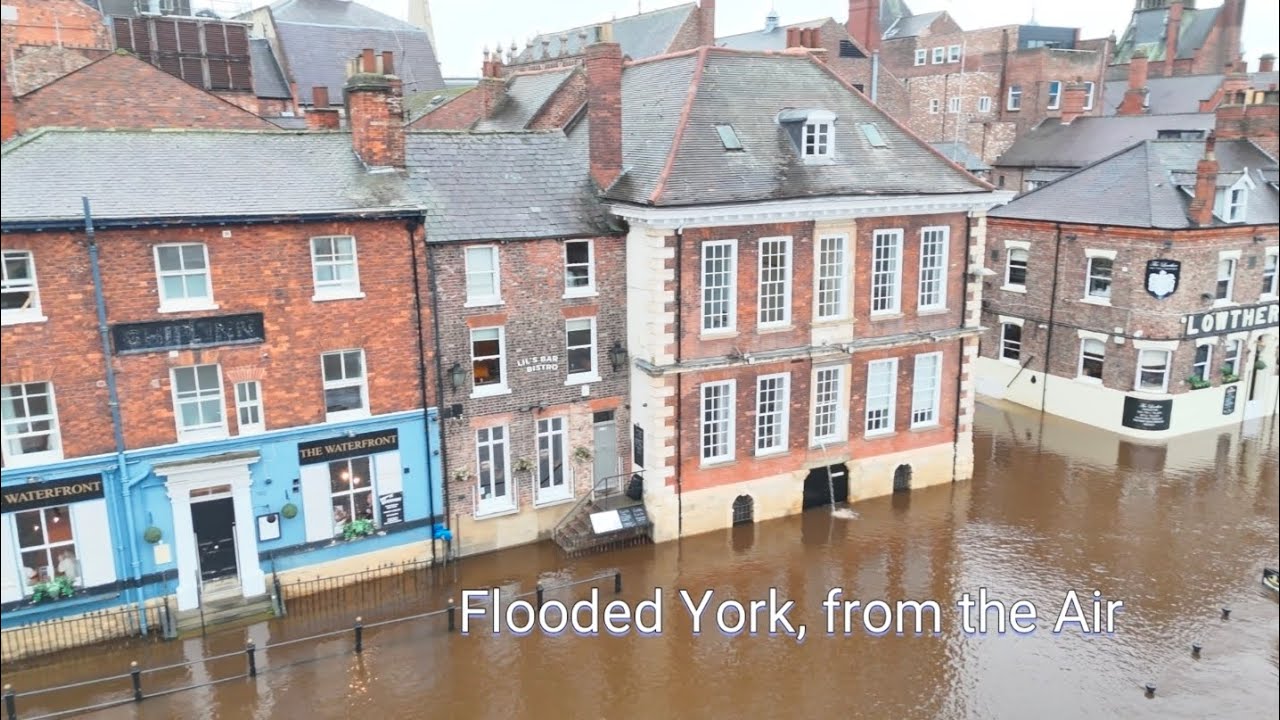 Flooded York/ River Ouse from the Air, Nov 2025