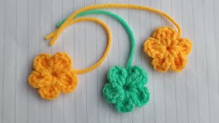 Easy crochet flower ,/small flower រៀនចាក់ផ្កាងាយៗសម្រាប់អ្នកទើបរៀនចាក់ដំបូងៗ