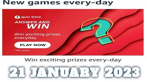 Amazon Funzone Quiz Answers Today|21 January 2023 | Daily Quiz Time
