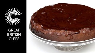 This is an indulgently rich chocolate cake, finished with a tempting
layer of dark sauce:
http://www.greatbritishchefs.com/recipes/chocolate-cake-r...