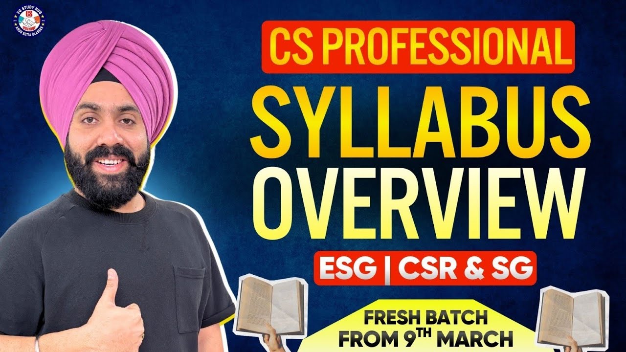 CS Professional ESG and CSR&SG – Full Syllabus Breakdown by CS GD Saluja 📘✨ | Dec’26 Fresh Batch 🚀