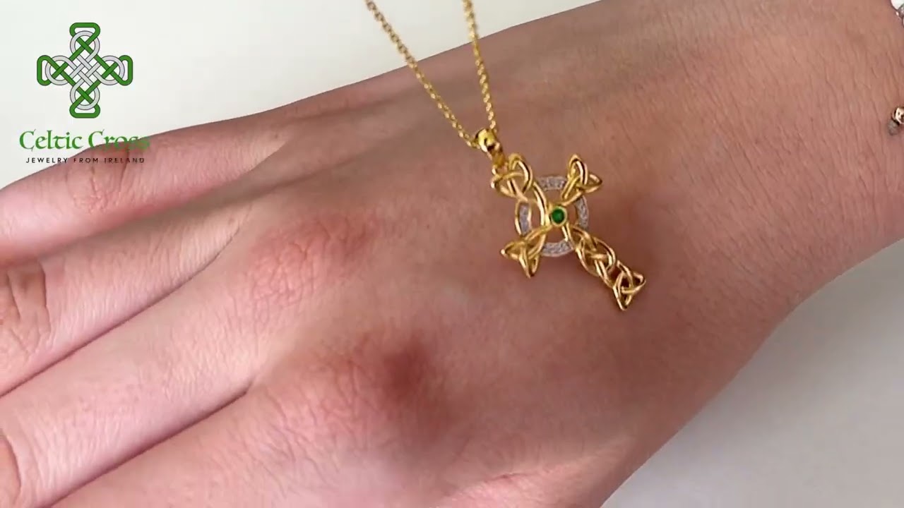 Gold Celtic Cross St Mirren - Hebridean Jewellery