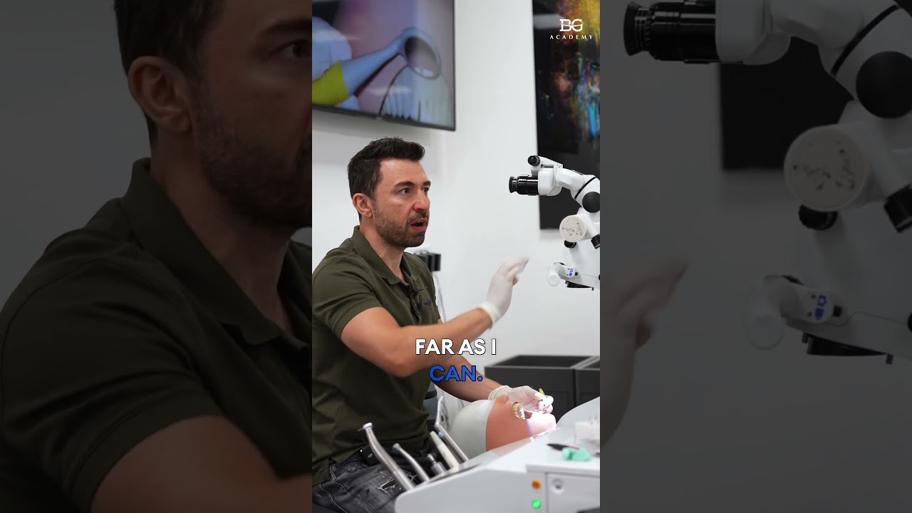 Working with a mirror & microscope. 