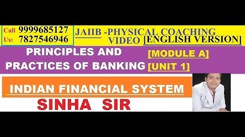 JAIIB Principles & Practices Of Banking || Unit 1|| Indian Financial System