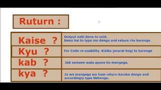 Use of return statement in java | What | Why | Where | When | How