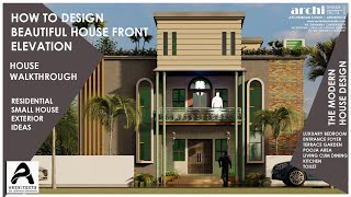 HOW TO DESIGN G+2 MODERN RESIDENTIAL HOUSE FRONT ELEVATION | HOME TOUR| MODERN HOUSE| WALK THROUGH |