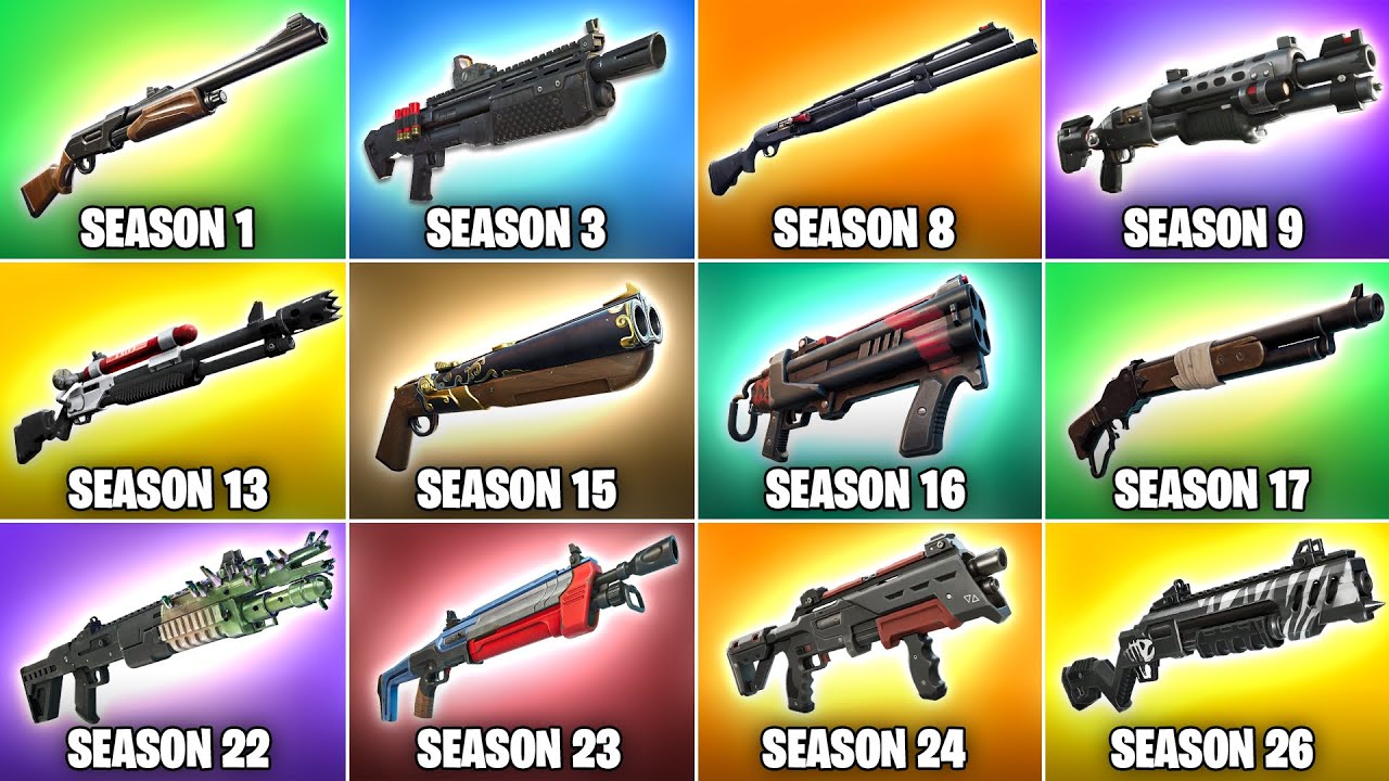 Evolution of All Fortnite Shotguns (Chapter 1 Season 1 Chapter 4