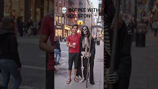 ☕ Walking Through New York City With My Skeleton Friend 💀🏙️ #aivideo #trending #horror