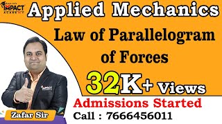Law of parallelogram forces | applied mechanics mechanical engineering