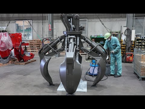 видео: Процесс изготовления гигантского грейфера!Огромный японский завод промышленного оборудования.