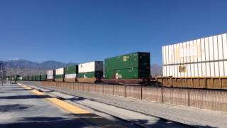UP SD70AH #8836 leads Doublestack thru Palm Springs 3/8/14