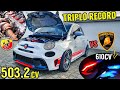 503.2 CV ABARTH 595 vs LAMBORGHINI HURACAN 610CV | NUOVO TRIPLO RECORD MONDIALE |PROVA 100-200 !!!