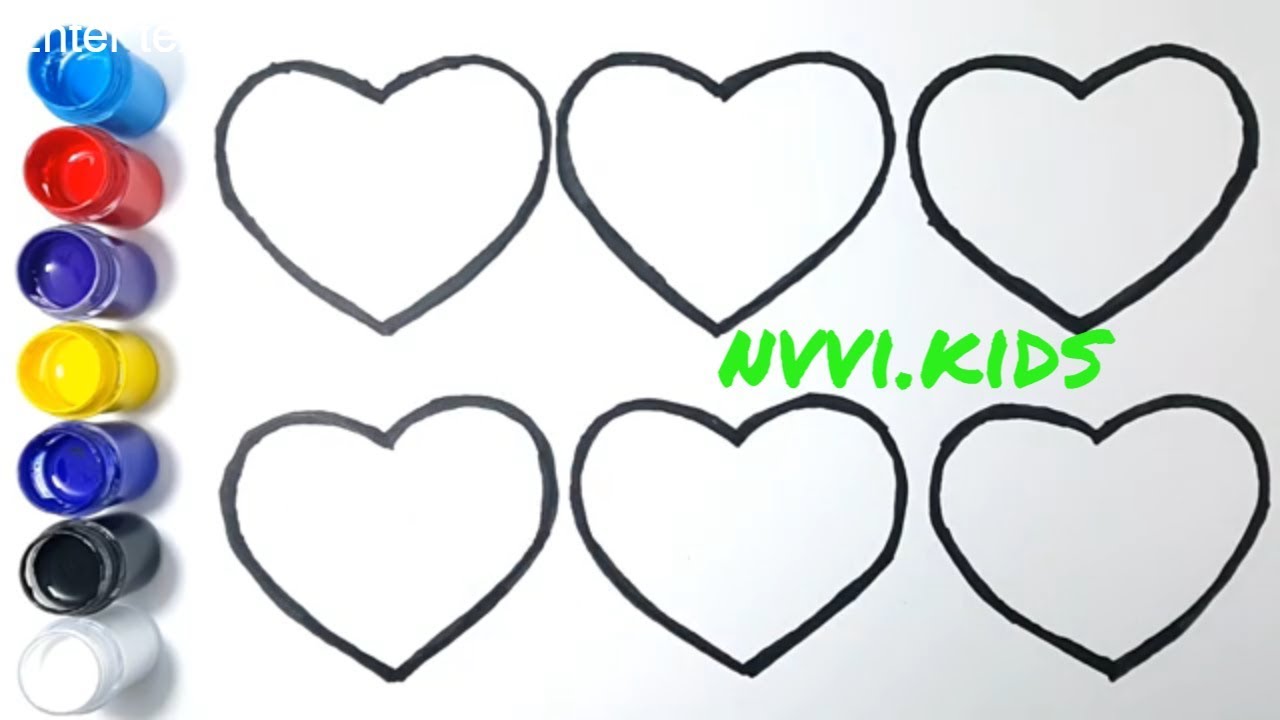 drawing for kids, Glitter Heart coloring, art kids