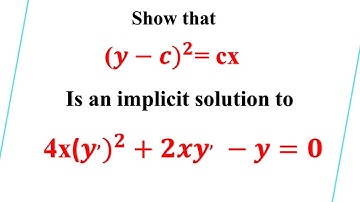 Implicit solution to ODE : Example1