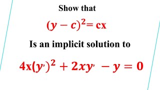 Implicit solution to ODE : Example1