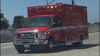 Long Beach Fire Department Rescue 22 Transporting