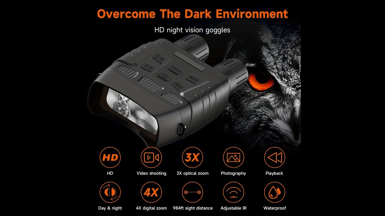 Night Vision Goggles, MilitaryGrade Infrared Binoculars with Camera