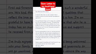 Open letter to my boyfriend mom #letter #relationship