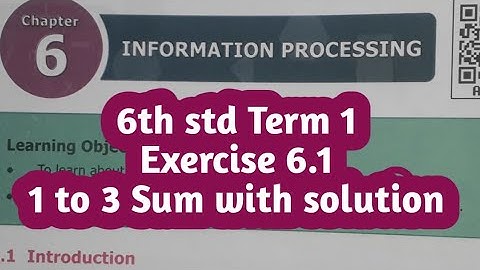 6th std Maths |Term 1|Chapter 6|exercise 6.1 |Information processing|1 to 3 sum with solution