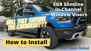2021 Ram Rebel  EGR Slimline InChannel Window Visors install