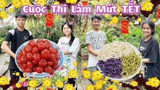 Cuộc Thi Làm Mứt Chùm Ruột vs Mứt Dừa 3 Màu Đón Tết #trangandvinh