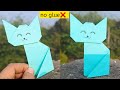 Origami cat|DIY paper cat|How to make cat with paper|Paper craft|No glue paper craft