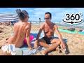 ☀️ Walking Through a Real Spanish Beach Day | 8K VR 360° 60FPS (2026)