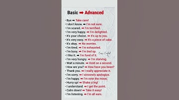 Basic vs Advanced English Expressions, Speak Like a Native with Common Conversational Phrases